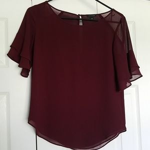 Ann Taylor maroon colored blouse Xxs